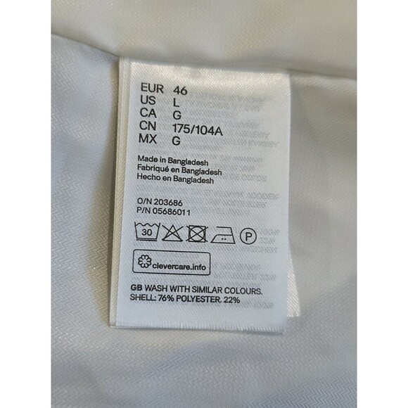 H&M Navy Blue Textured Blazer Jacket Womens Size Large Lined One Button Classic - Picture 12 of 14